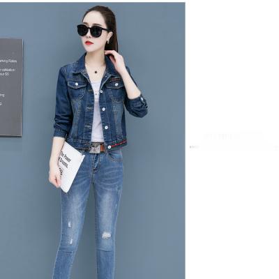 ÁO KHOÁC JEAN FORM NGẮN PHỐI VIỀN SỌC THỜI TRANG - NK318